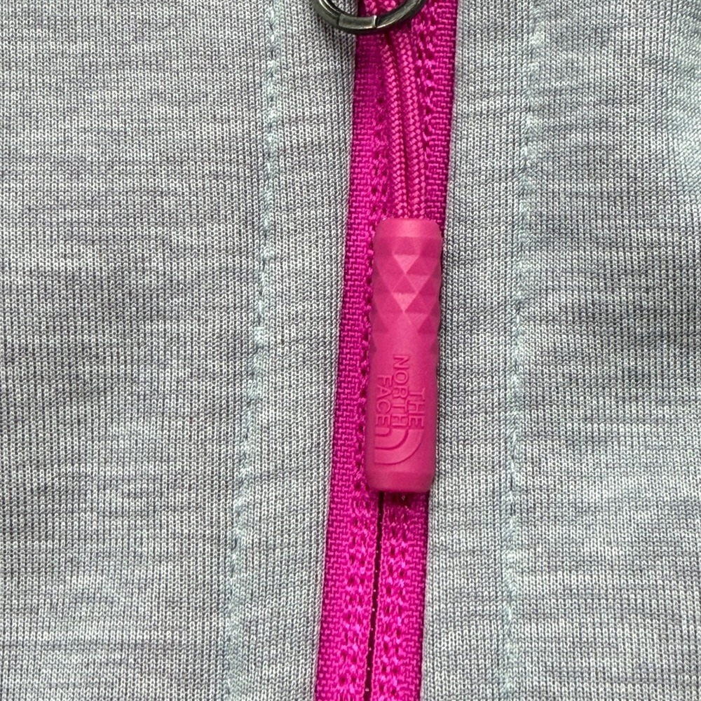 The North Face Agave Full Zip Fleece Hoodie Jacket Womens S Grey Pink - Picture 11 of 16